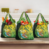 Hawaii Surfing Mango Grocery Bag Manako Polynesian Fish Hook LT14 3-pack One Size Green - Polynesian Pride