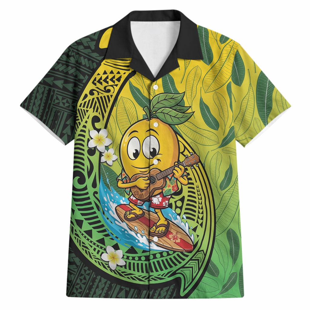 Hawaii Surfing Mango Hawaiian Shirt Manako Polynesian Fish Hook LT14 Green - Polynesian Pride
