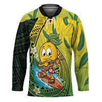 Hawaii Surfing Mango Hockey Jersey Manako Polynesian Fish Hook LT14 Unisex Green - Polynesian Pride