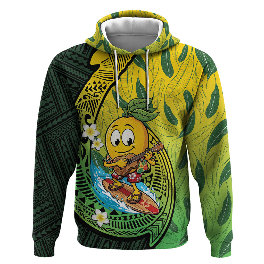 Hawaii Surfing Mango Hoodie Manako Polynesian Fish Hook LT14 Pullover Hoodie Green - Polynesian Pride