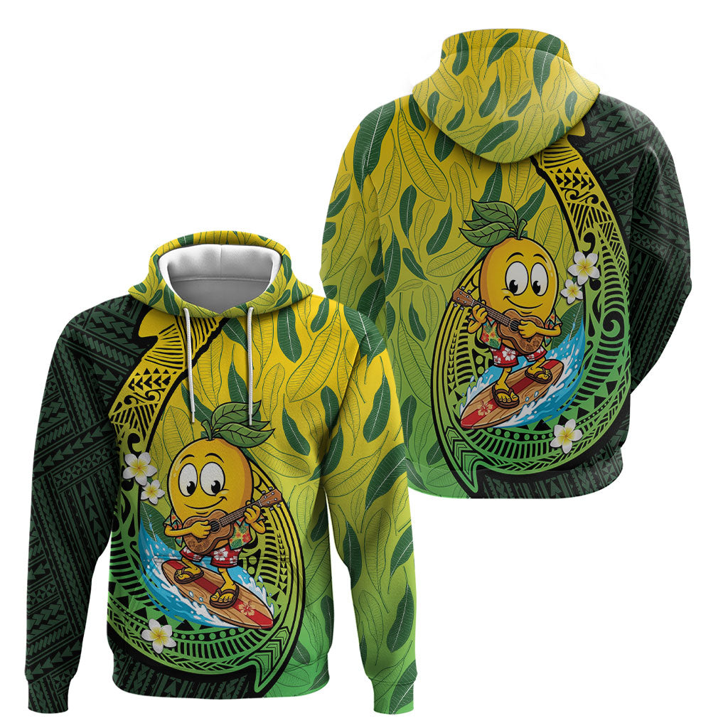 Hawaii Surfing Mango Hoodie Manako Polynesian Fish Hook LT14 - Polynesian Pride