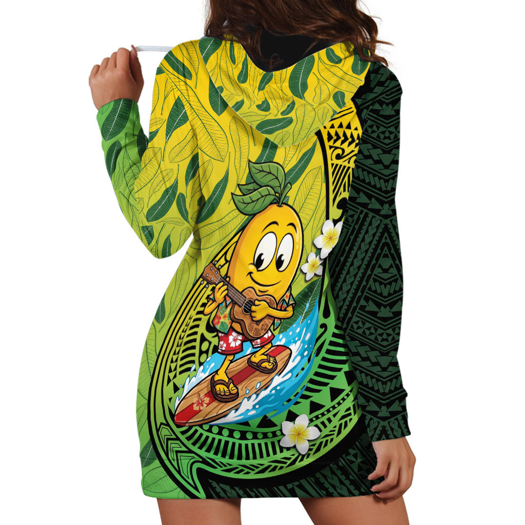 Hawaii Surfing Mango Hoodie Dress Manako Polynesian Fish Hook LT14 - Polynesian Pride