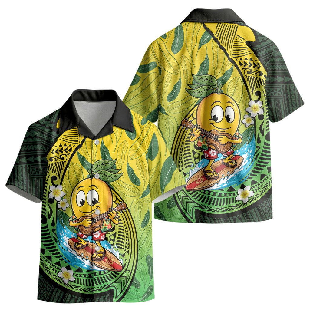 Hawaii Surfing Mango Kid Hawaiian Shirt Manako Polynesian Fish Hook LT14 - Polynesian Pride