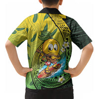 Hawaii Surfing Mango Kid Hawaiian Shirt Manako Polynesian Fish Hook LT14 - Polynesian Pride