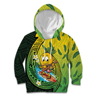 Hawaii Surfing Mango Kid Hoodie Manako Polynesian Fish Hook LT14 Hoodie Green - Polynesian Pride