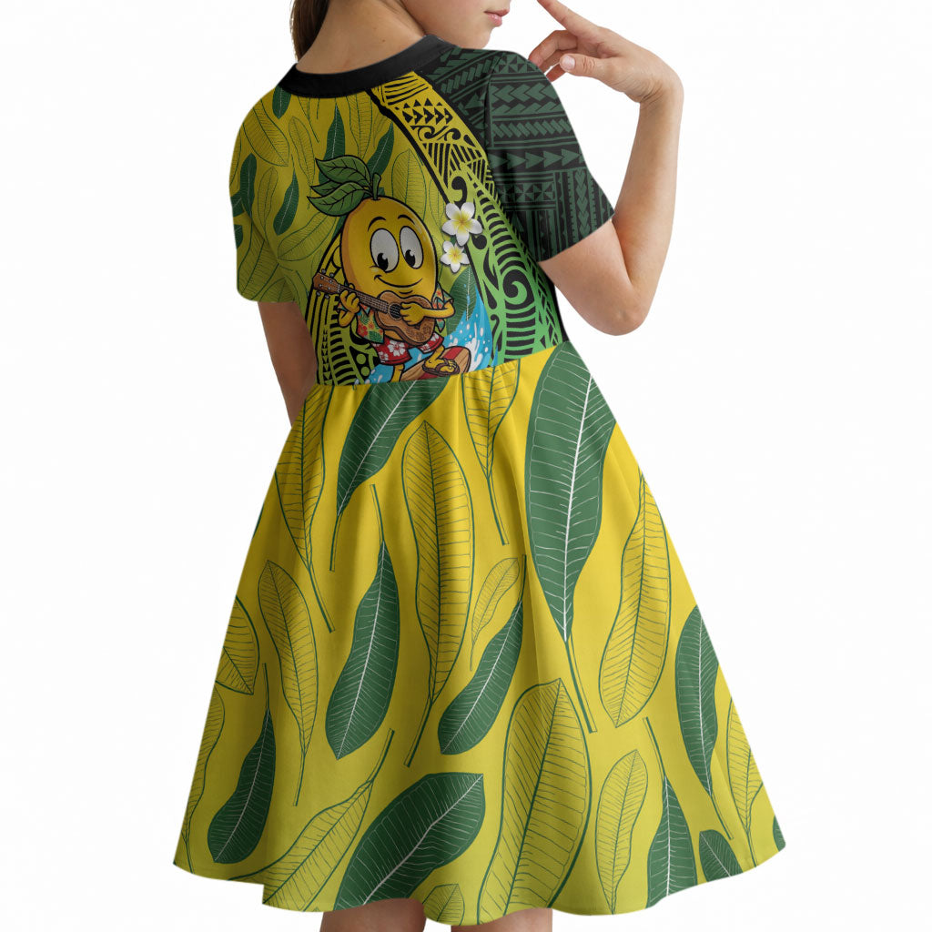 Hawaii Surfing Mango Kid Short Sleeve Dress Manako Polynesian Fish Hook LT14 - Polynesian Pride