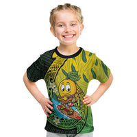 Hawaii Surfing Mango Kid T Shirt Manako Polynesian Fish Hook LT14 Green - Polynesian Pride