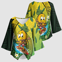 Hawaii Surfing Mango Kimono Sleeve Blouse Manako Polynesian Fish Hook LT14 - Polynesian Pride