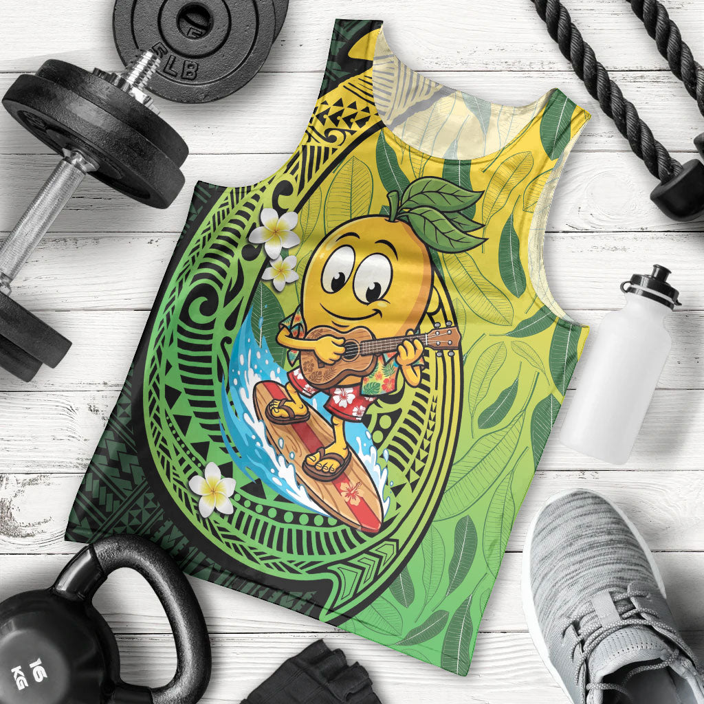 Hawaii Surfing Mango Men Tank Top Manako Polynesian Fish Hook LT14 - Polynesian Pride