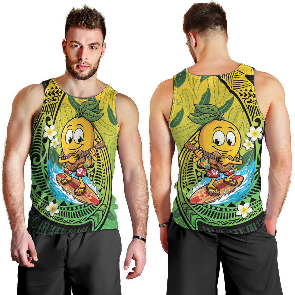 Hawaii Surfing Mango Men Tank Top Manako Polynesian Fish Hook LT14 - Polynesian Pride