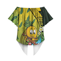 Hawaii Surfing Mango Off Shoulder Wrap Waist Top Manako Polynesian Fish Hook LT14 - Polynesian Pride