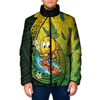 Hawaii Surfing Mango Padded Jacket Manako Polynesian Fish Hook LT14 Men Green - Polynesian Pride