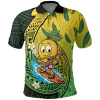 Hawaii Surfing Mango Polo Shirt Manako Polynesian Fish Hook LT14 Green - Polynesian Pride