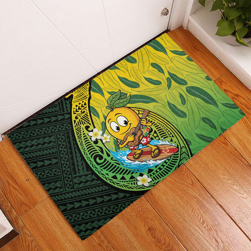 Hawaii Surfing Mango Rubber Doormat Manako Polynesian Fish Hook LT14 - Polynesian Pride