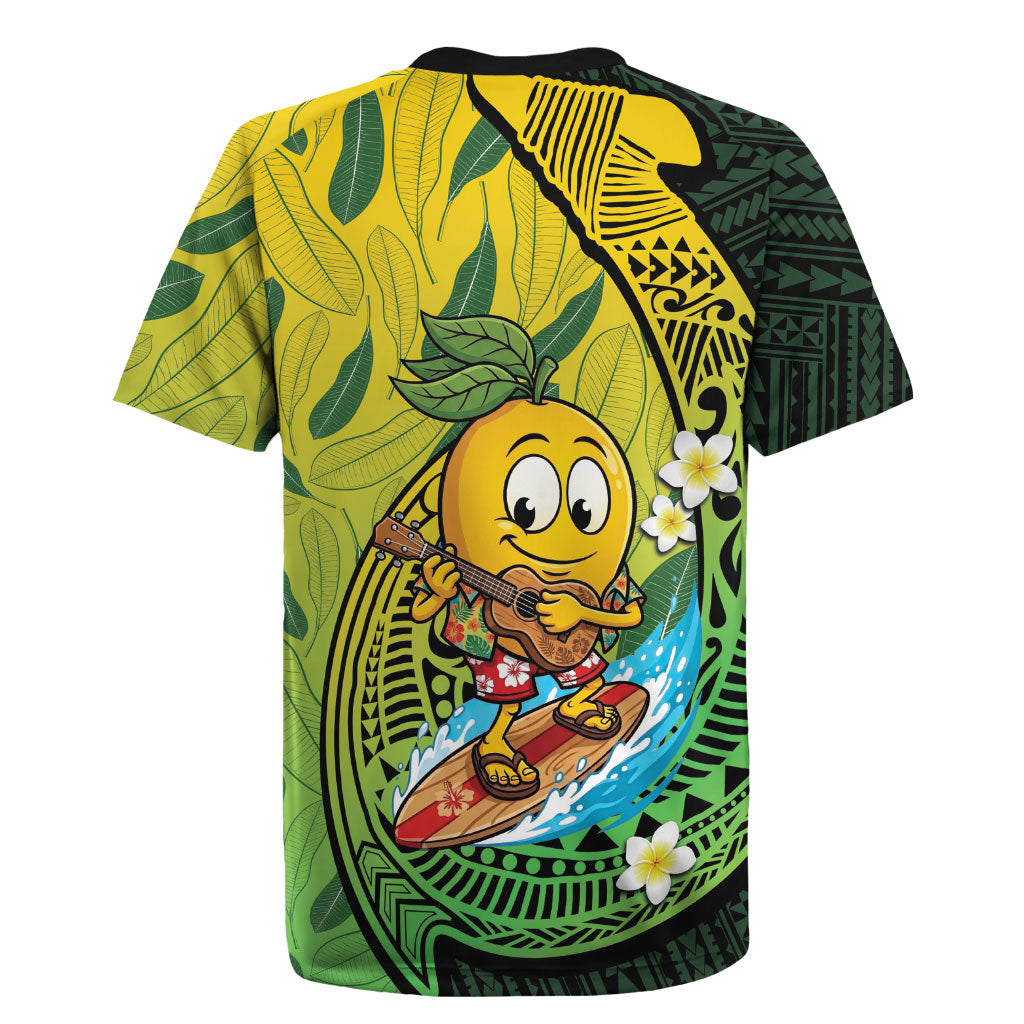 Hawaii Surfing Mango Rugby Jersey Manako Polynesian Fish Hook LT14 - Polynesian Pride