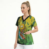 Hawaii Surfing Mango Scrub Top Manako Polynesian Fish Hook LT14 - Polynesian Pride