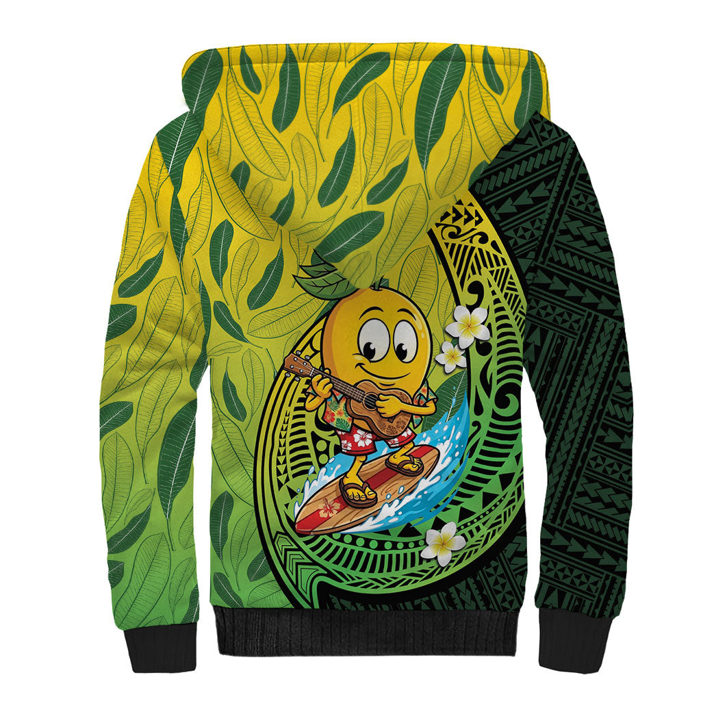 Hawaii Surfing Mango Sherpa Hoodie Manako Polynesian Fish Hook LT14 - Polynesian Pride