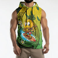 Hawaii Surfing Mango Sleeveless Hoodie Manako Polynesian Fish Hook LT14 - Polynesian Pride