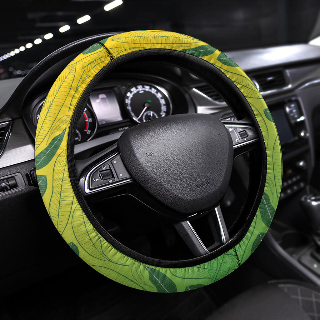 Hawaii Surfing Mango Steering Wheel Cover Manako Polynesian Fish Hook LT14 Universal Fit Green - Polynesian Pride