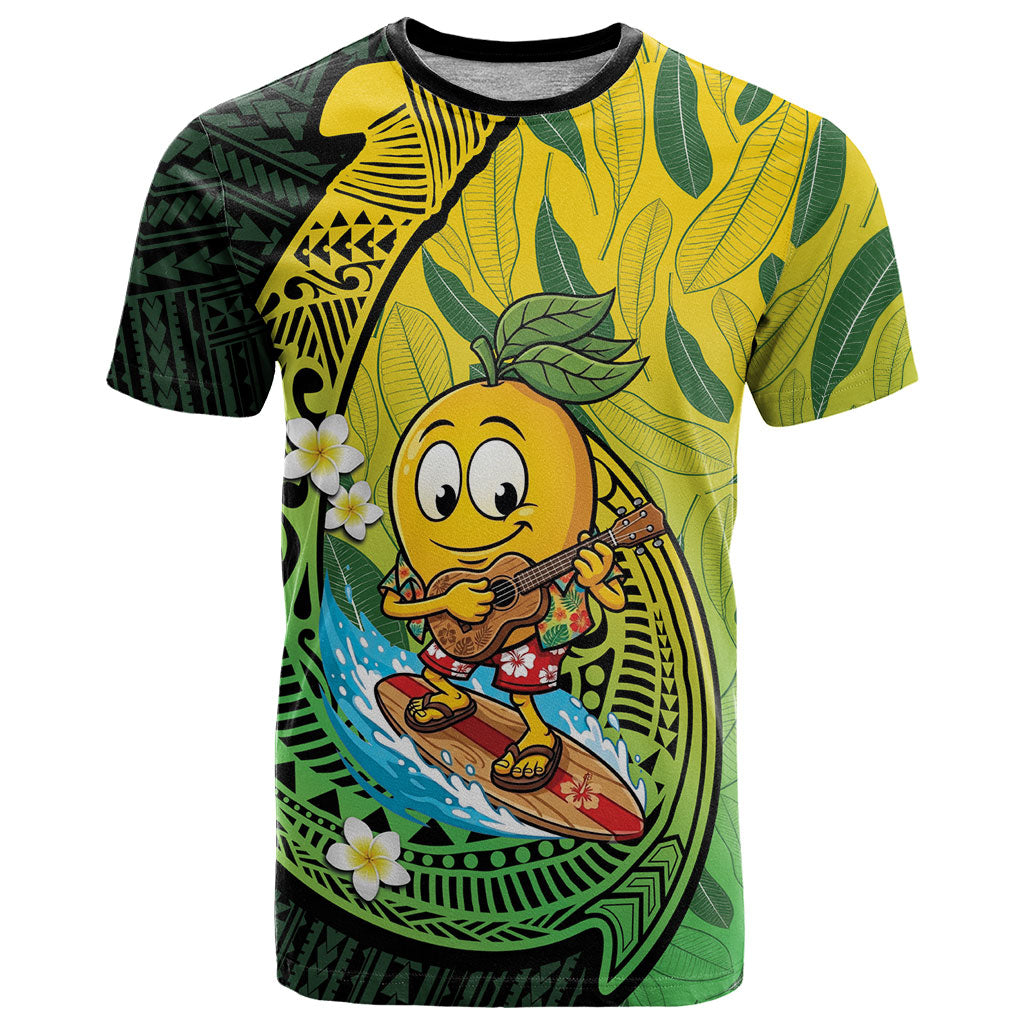 Hawaii Surfing Mango T Shirt Manako Polynesian Fish Hook LT14 Green - Polynesian Pride