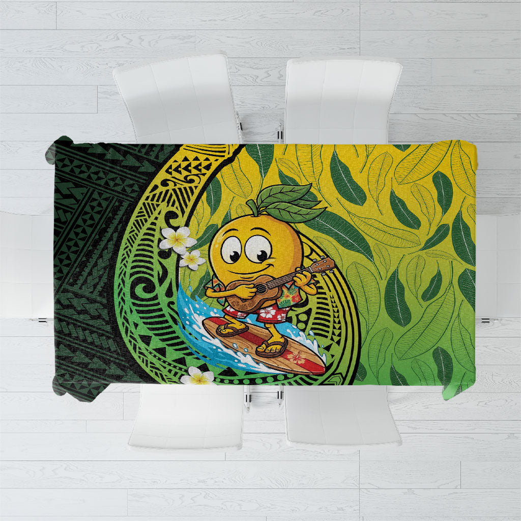 Hawaii Surfing Mango Tablecloth Manako Polynesian Fish Hook LT14 Green - Polynesian Pride