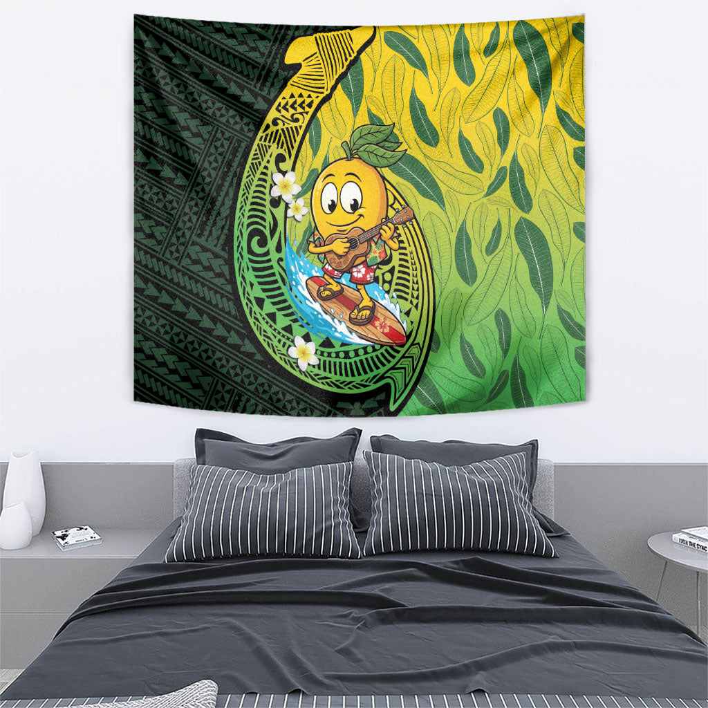 Hawaii Surfing Mango Tapestry Manako Polynesian Fish Hook LT14 - Polynesian Pride