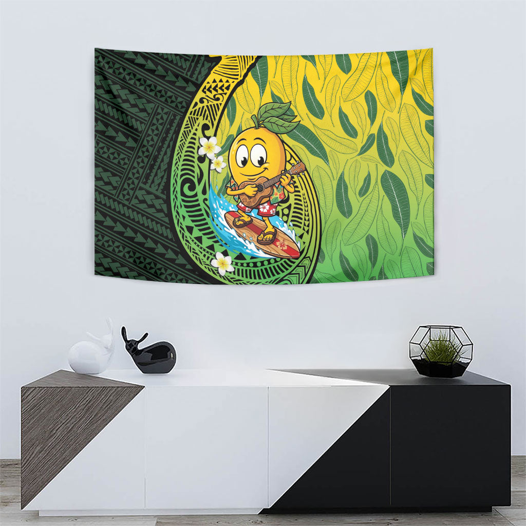 Hawaii Surfing Mango Tapestry Manako Polynesian Fish Hook LT14 - Polynesian Pride