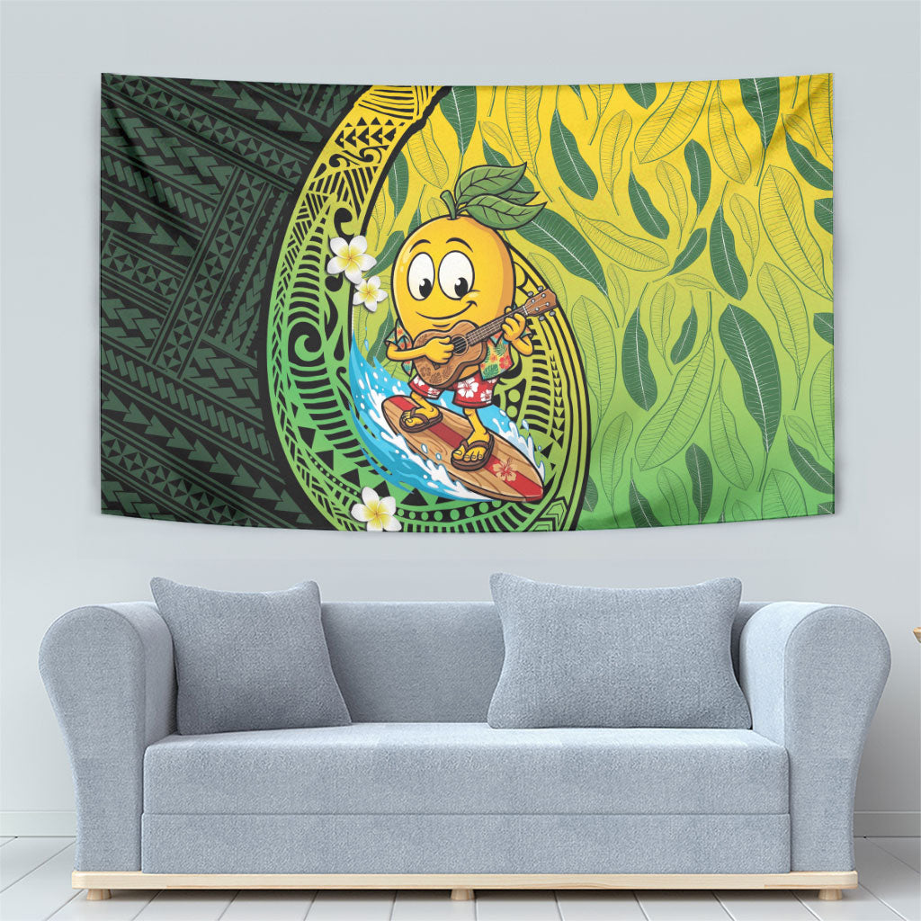 Hawaii Surfing Mango Tapestry Manako Polynesian Fish Hook LT14 - Polynesian Pride