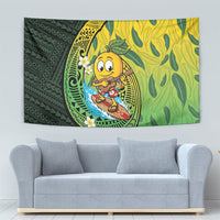 Hawaii Surfing Mango Tapestry Manako Polynesian Fish Hook LT14 - Polynesian Pride