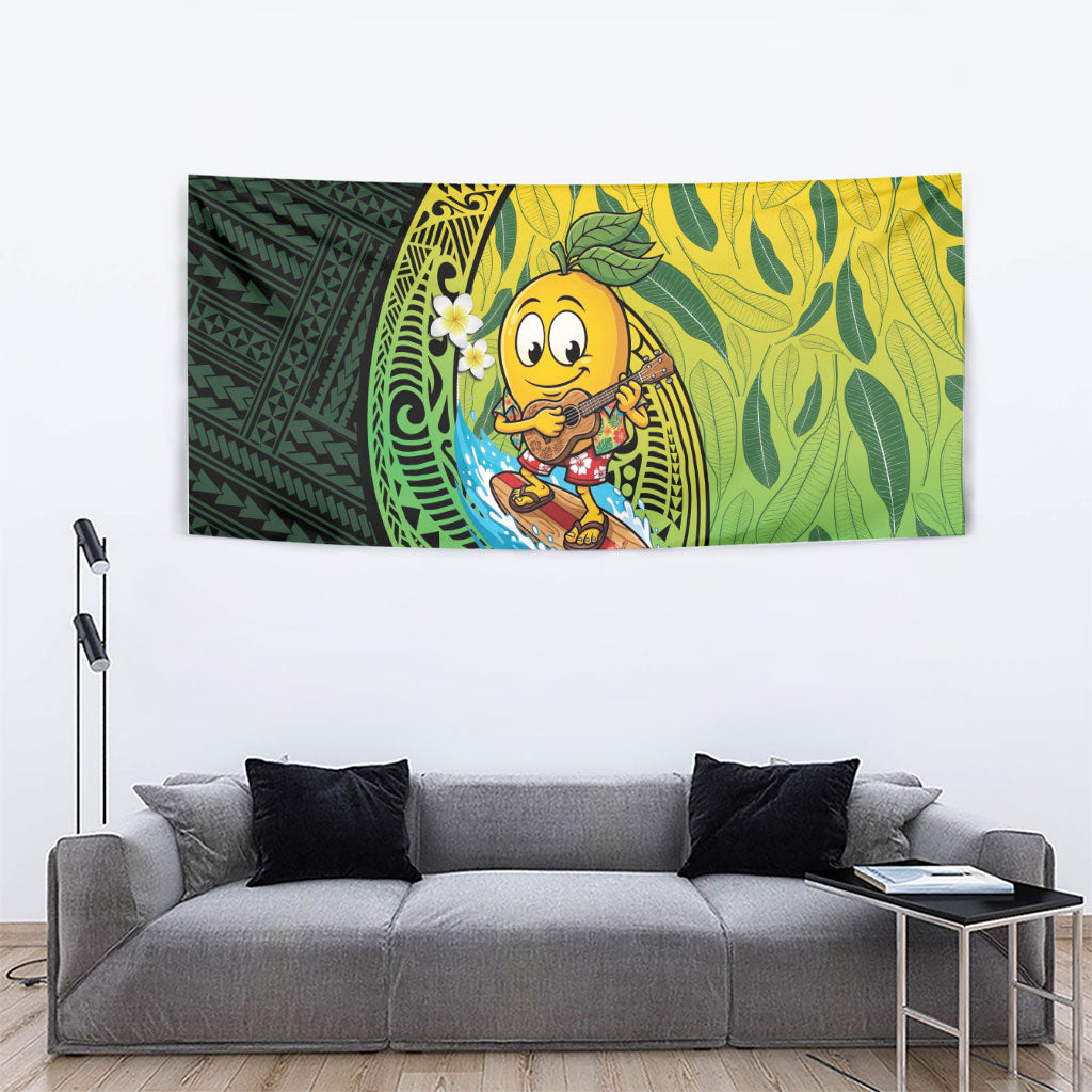 Hawaii Surfing Mango Tapestry Manako Polynesian Fish Hook LT14 - Polynesian Pride
