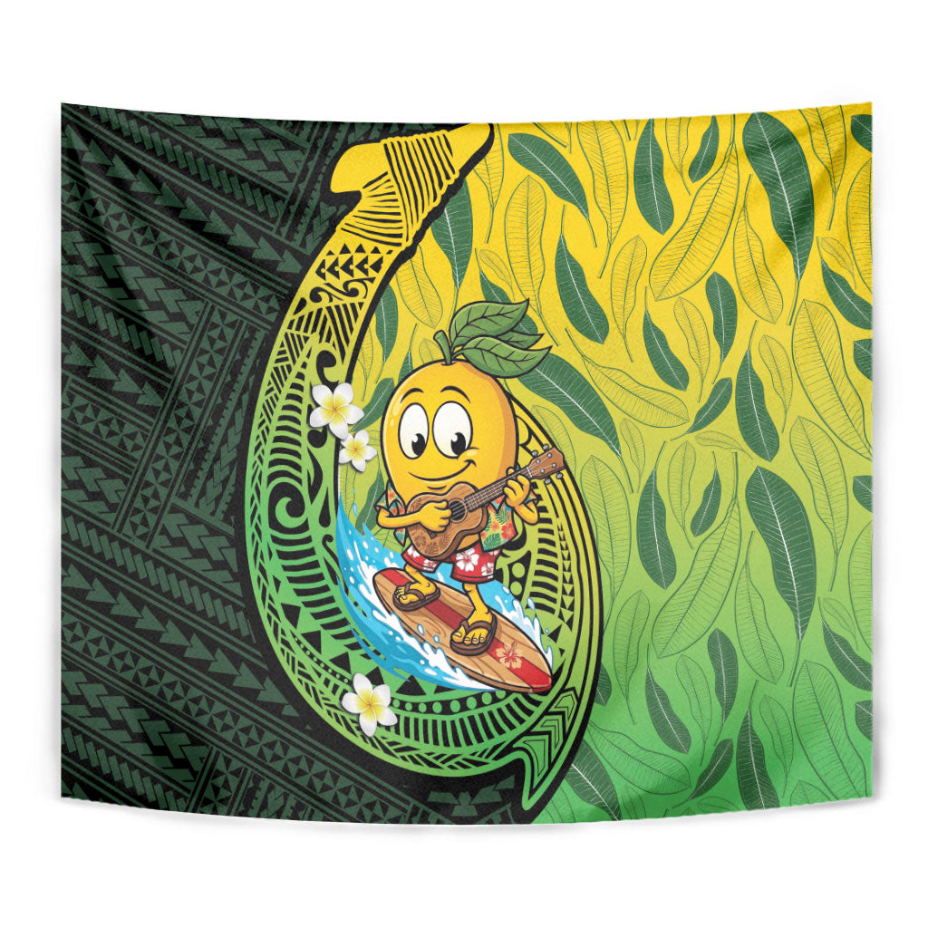 Hawaii Surfing Mango Tapestry Manako Polynesian Fish Hook LT14 - Polynesian Pride