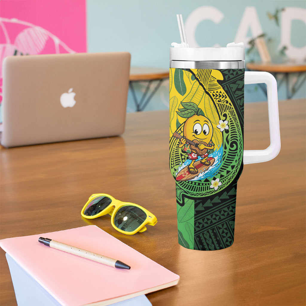 Hawaii Surfing Mango Tumbler With Handle Manako Polynesian Fish Hook LT14 - Polynesian Pride