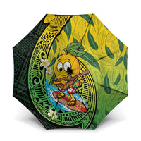 Hawaii Surfing Mango Umbrella Manako Polynesian Fish Hook LT14 One Size Folded 11.42 inch Opened Diameter 37.4 inch Green - Polynesian Pride