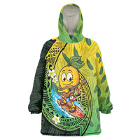Hawaii Surfing Mango Wearable Blanket Hoodie Manako Polynesian Fish Hook LT14 One Size Green - Polynesian Pride