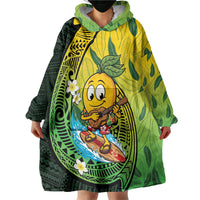 Hawaii Surfing Mango Wearable Blanket Hoodie Manako Polynesian Fish Hook LT14 - Polynesian Pride
