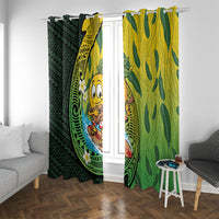 Hawaii Surfing Mango Window Curtain Manako Polynesian Fish Hook LT14 With Grommets Green - Polynesian Pride