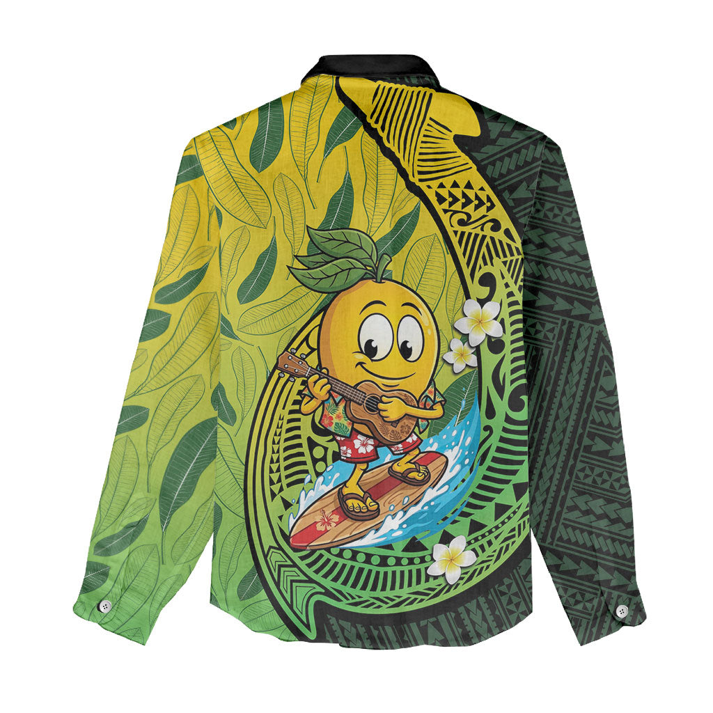 Hawaii Surfing Mango Women Casual Shirt Manako Polynesian Fish Hook LT14 - Polynesian Pride