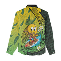Hawaii Surfing Mango Women Casual Shirt Manako Polynesian Fish Hook LT14 - Polynesian Pride