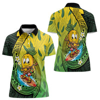 Hawaii Surfing Mango Women Polo Shirt Manako Polynesian Fish Hook LT14 - Polynesian Pride