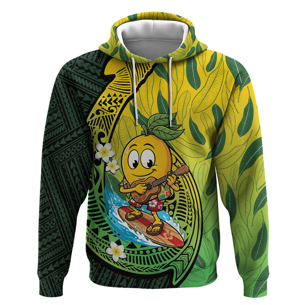 Hawaii Surfing Mango Zip Hoodie Manako Polynesian Fish Hook LT14 Pullover Hoodie Green - Polynesian Pride