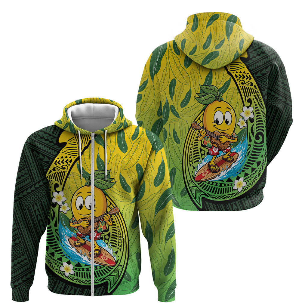 Hawaii Surfing Mango Zip Hoodie Manako Polynesian Fish Hook LT14 - Polynesian Pride