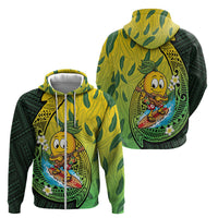 Hawaii Surfing Mango Zip Hoodie Manako Polynesian Fish Hook LT14 - Polynesian Pride
