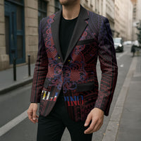 Filipino Barong Tagalog Inspired Personalised Blazer Mabuhay Philippines Festival Polynesian Pattern LT14 - Polynesian Pride