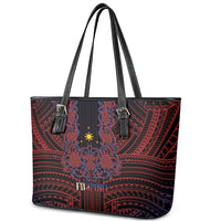 Filipino Barong Tagalog Inspired Leather Tote Bag Mabuhay Philippines Festival Polynesian Pattern LT14 - Polynesian Pride