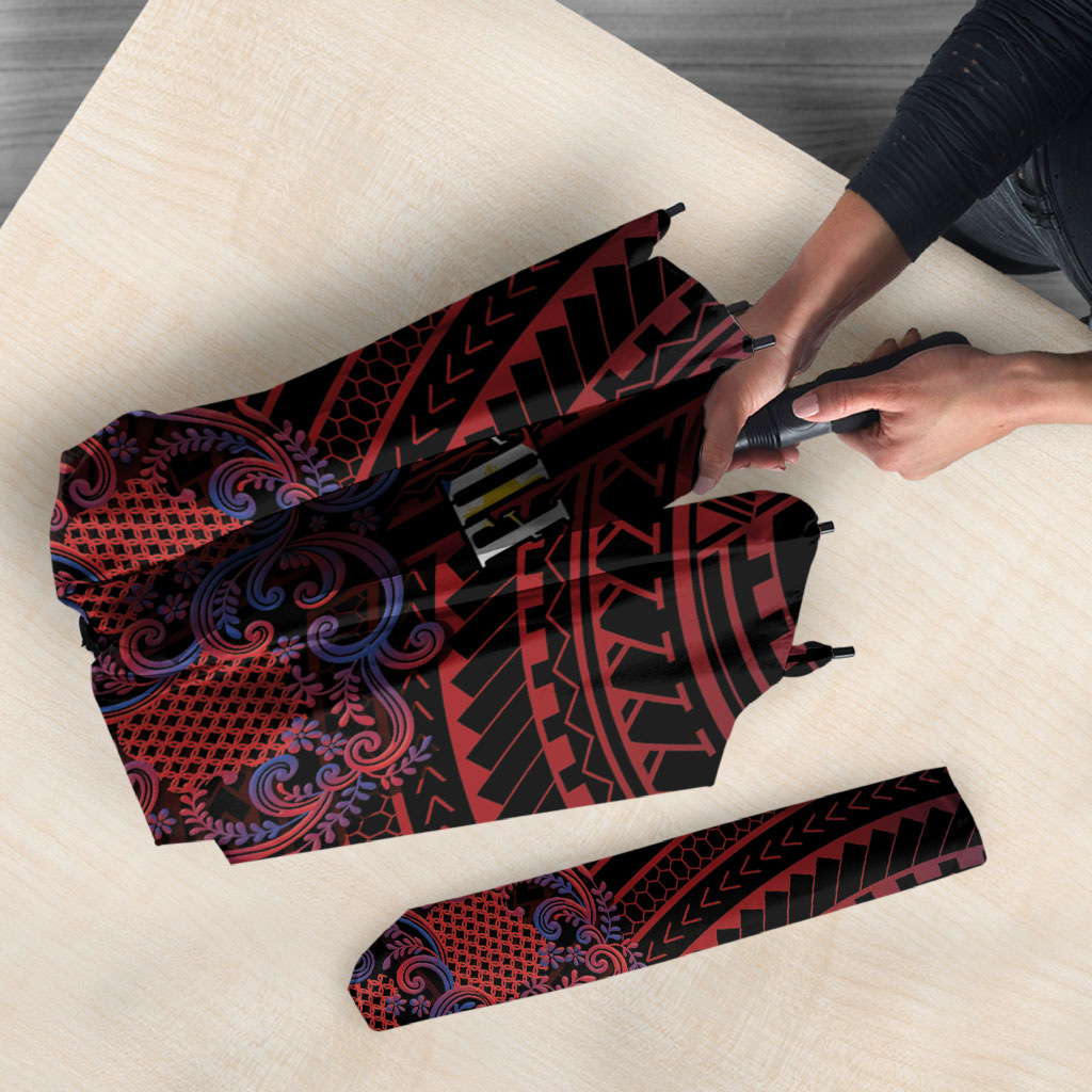Filipino Barong Tagalog Inspired Umbrella Mabuhay Philippines Festival Polynesian Pattern LT14 - Polynesian Pride