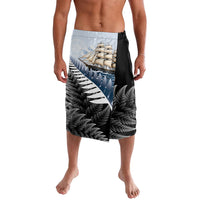 New Zealand Pakeha Lavalava Kiwi Silver Fern and Sailing Ship Compass LT14 Blue - Polynesian Pride