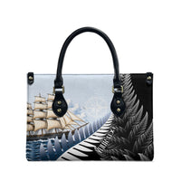 Personalised New Zealand Pakeha Leather Bag Kiwi Silver Fern and Sailing Ship Compass LT14 - Polynesian Pride