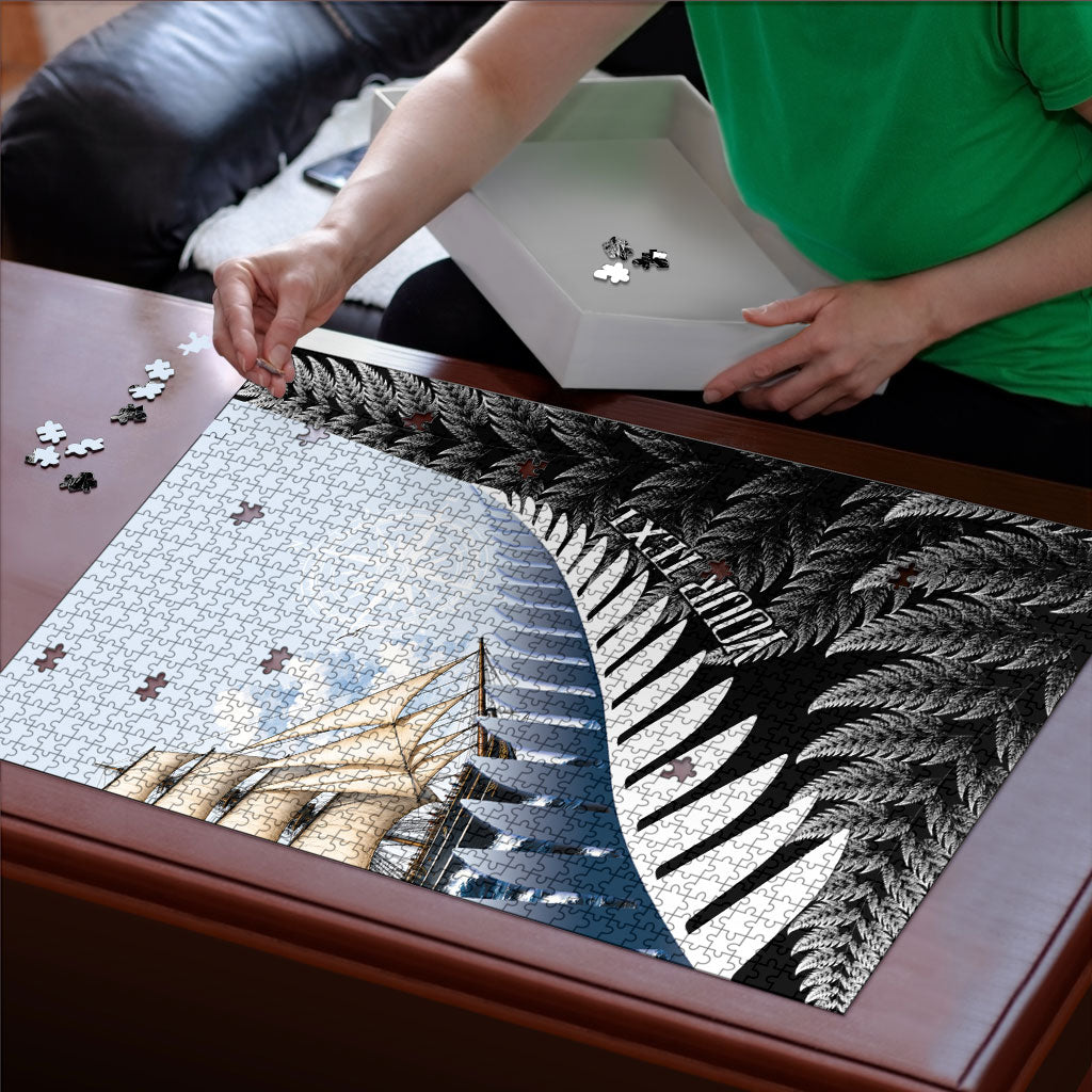 Personalised New Zealand Pakeha Puzzle Kiwi Silver Fern and Sailing Ship Compass LT14 - Polynesian Pride