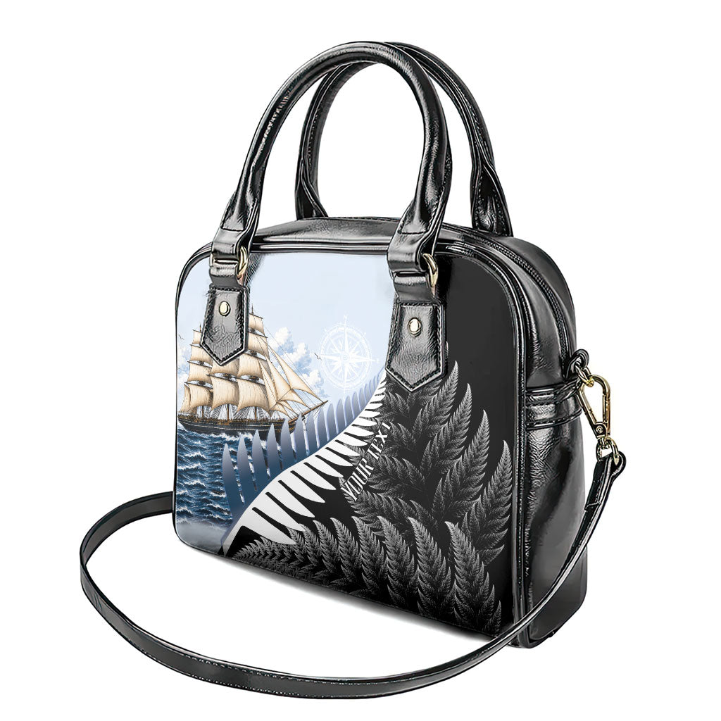 Personalised New Zealand Pakeha Shoulder Handbag Kiwi Silver Fern and Sailing Ship Compass LT14 - Polynesian Pride