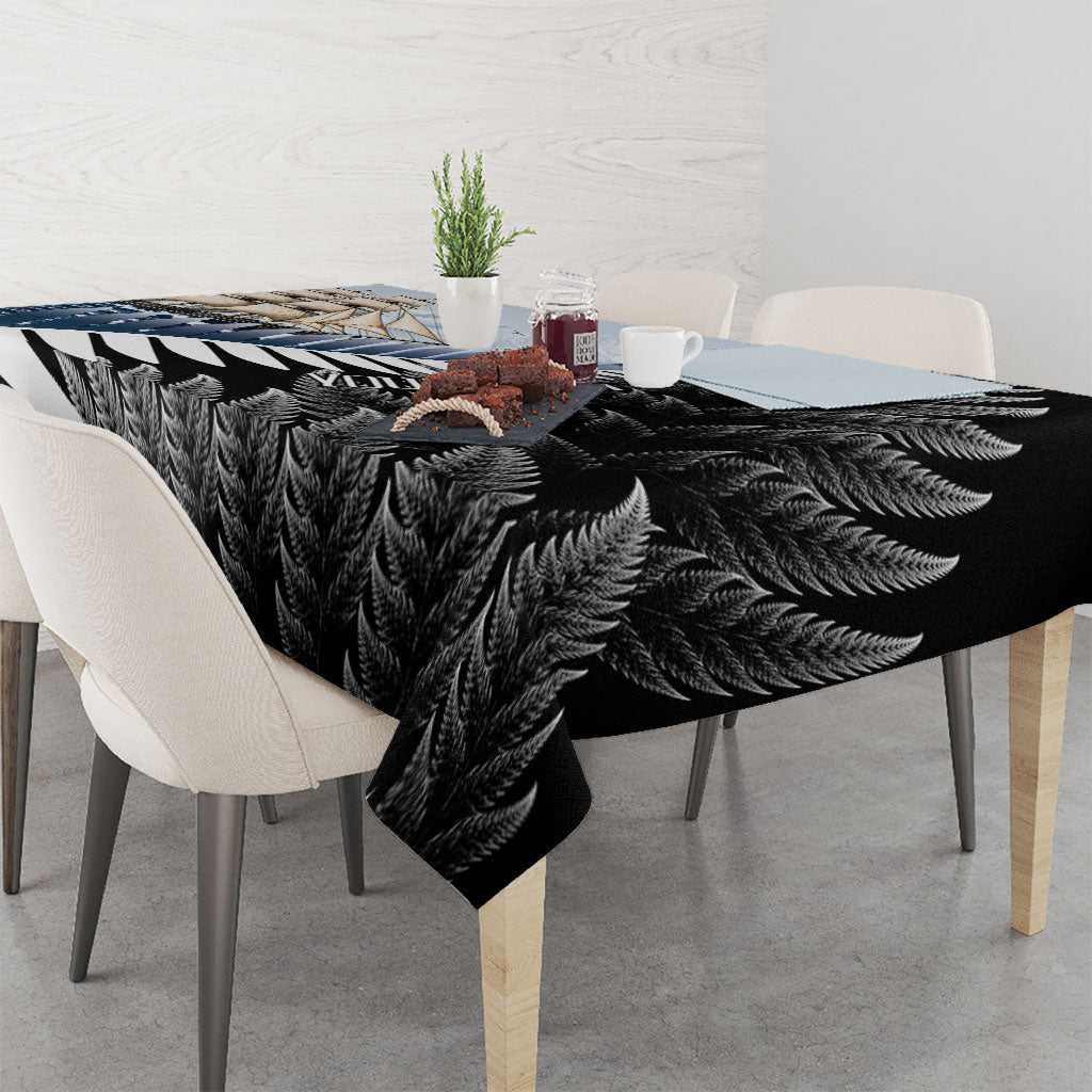 Personalised New Zealand Pakeha Tablecloth Kiwi Silver Fern and Sailing Ship Compass LT14 - Polynesian Pride